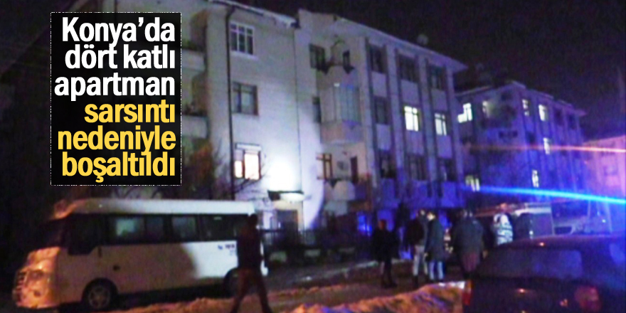 Konya’da dört katlı apartman sarsıntı nedeniyle boşaltıldı