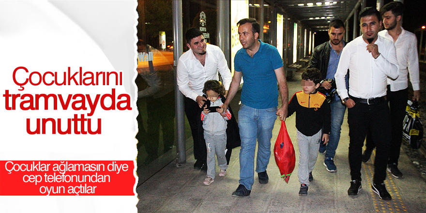 Tramvayda unutulan çocuklar annesine teslim edildi