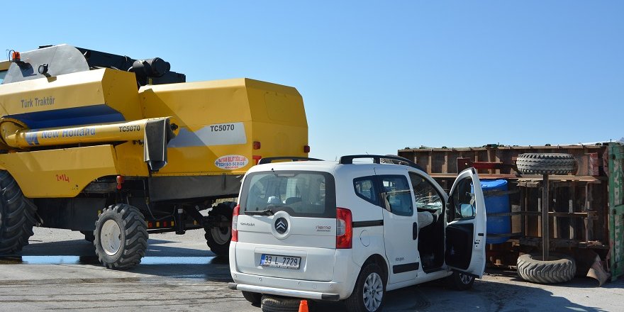 Biçerdöver'in karıştığı kazada 3 yaralı var