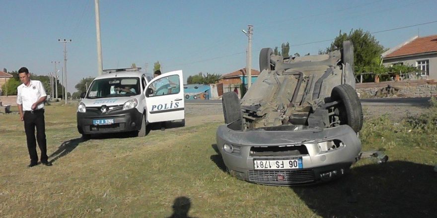 Kulu’da otomobil takla attı: 2 yaralı