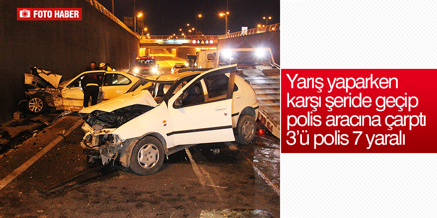 Konya’da zincirleme kaza: 3’ü polis 7 yaralı