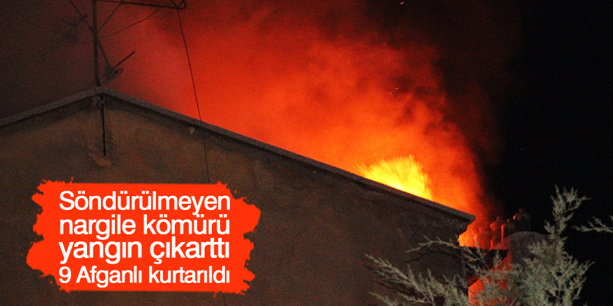 Söndürülmeyen nargile kömürü yangına neden oldu