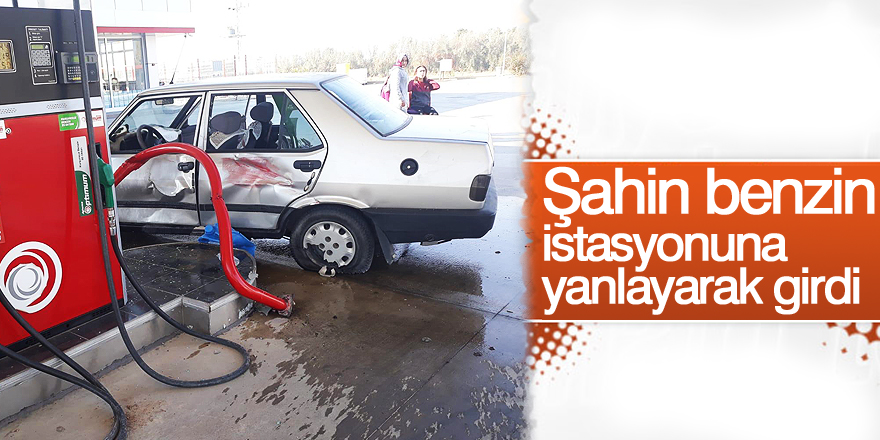 Otomobil benzin istasyonuna daldı