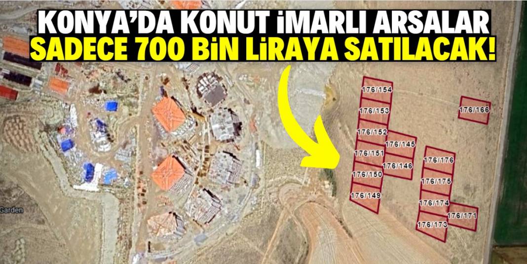 Konya'da konut imarlı arsalar çok ucuza satılacak! Sadece 700 bin lira 1