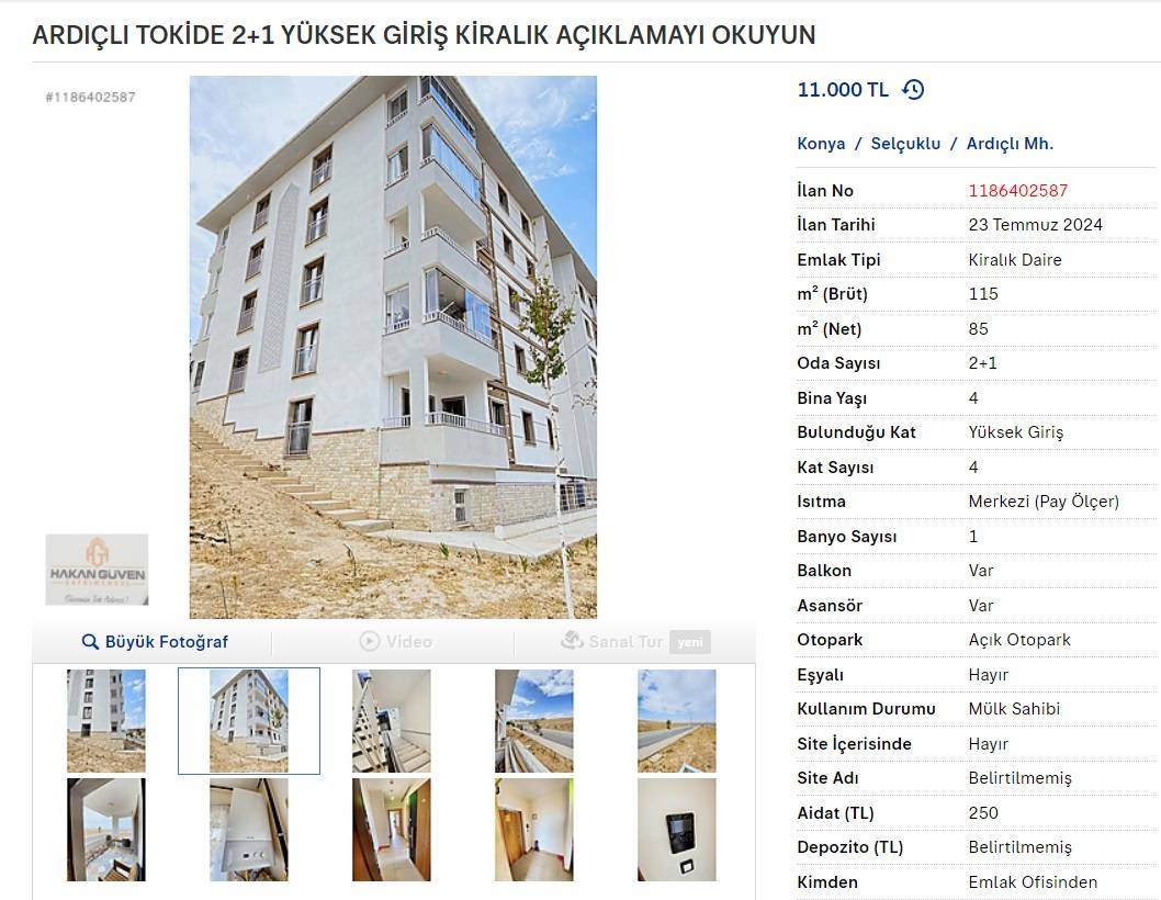 Konya'da bu dairenin kirası 120 bin lira! Emekli maaşı alan kefil şartı var 8