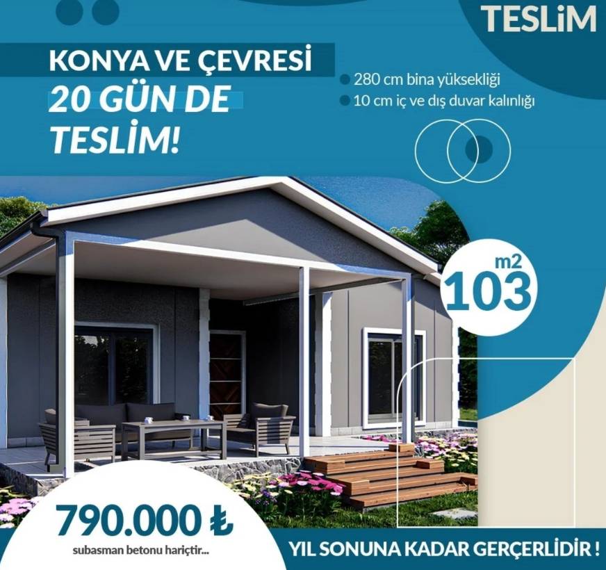 Konya'da 790 bin liraya sıfır ev satışı başladı! 103 metrekare alanı var 8