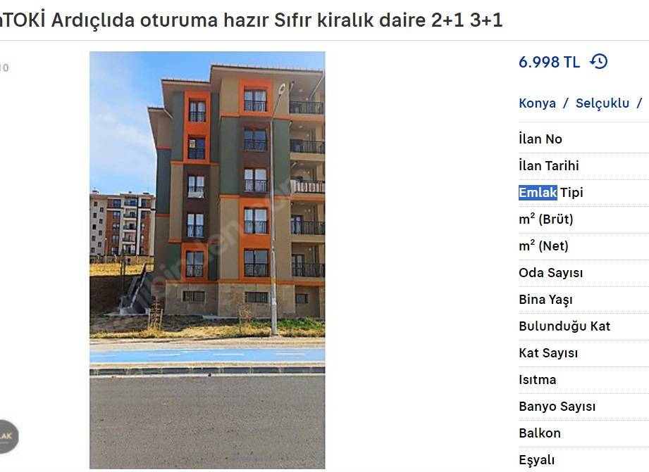 Konya'da kiralık sıfır dairelerin fiyatı 6 bin liraya düştü! 10
