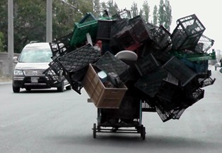 Hurdacıdan ilginç taşımacılık