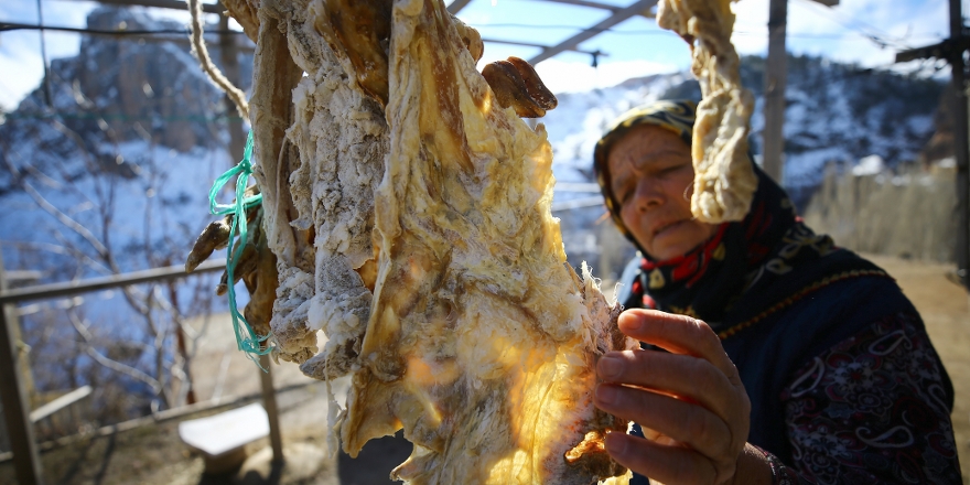 Toroslarda kış sofralarının baş tacı "kurutulmuş et"