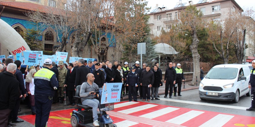 “Öncelik Hayatın, Öncelik Yayanın” uygulaması Konya’da da başladı