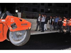 Başkan Akgül Gece Asfalt Denetledi