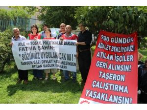 İşçiler, Bakan Şahin'e Sözünü Hatırlatmak İçin Eylem Yaptı