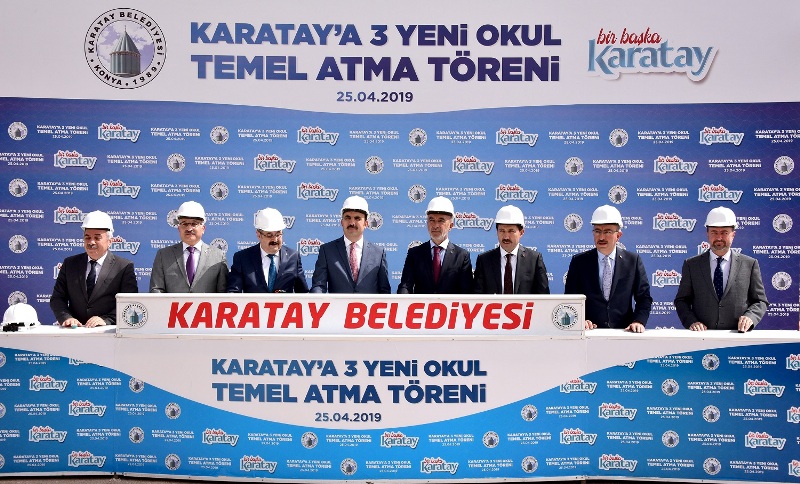 Karatay'da 3 okulun temeli atıldı