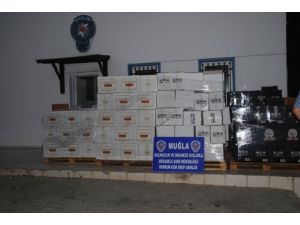 Bodrum'da Binlerce Şişe Kaçak İçki Yakalandı