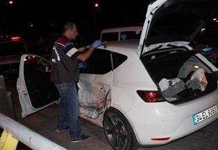 Gaspçılar kaza yapınca yakalandı