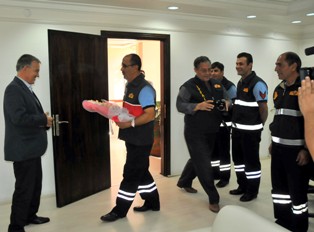 İtfaiyecilerden Başkan Oğul'a ziyaret