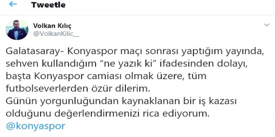 TRT muhabiri  özür diledi