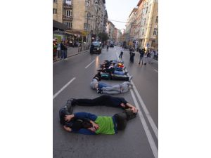 Bulgar Öğrencilerden Yolun Ortasında Gösteri