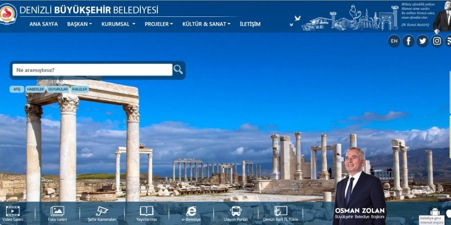 Denizli Büyükşehir Belediyesi’nin web sitesi yeni yüzüyle hizmette