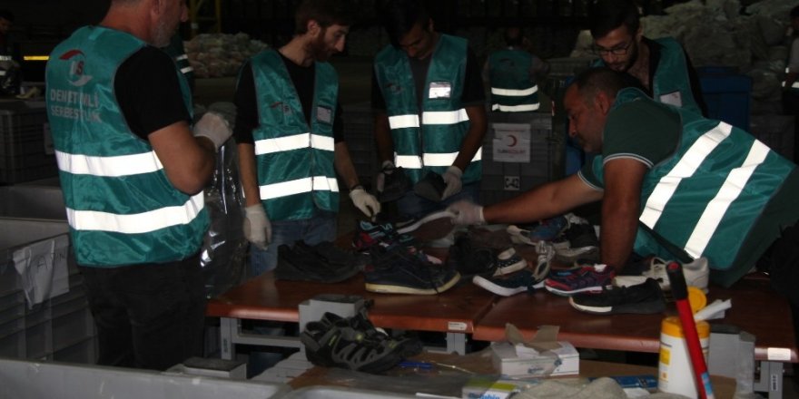 Yükümlülerin paketlediği 450 bin çift ayakkabı terörden arındırılan bölgeye gönderildi