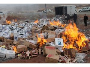 367 Bin Paket Gümrük Kaçağı Sigara İmha Edildi