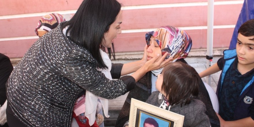 HDP önündeki ailelere destek ziyareti