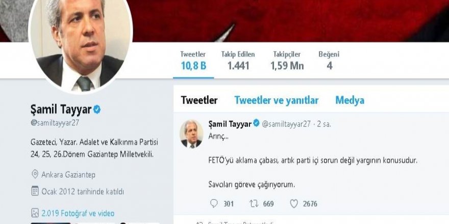 AK Partili Tayyar’dan Arınç’a tepki