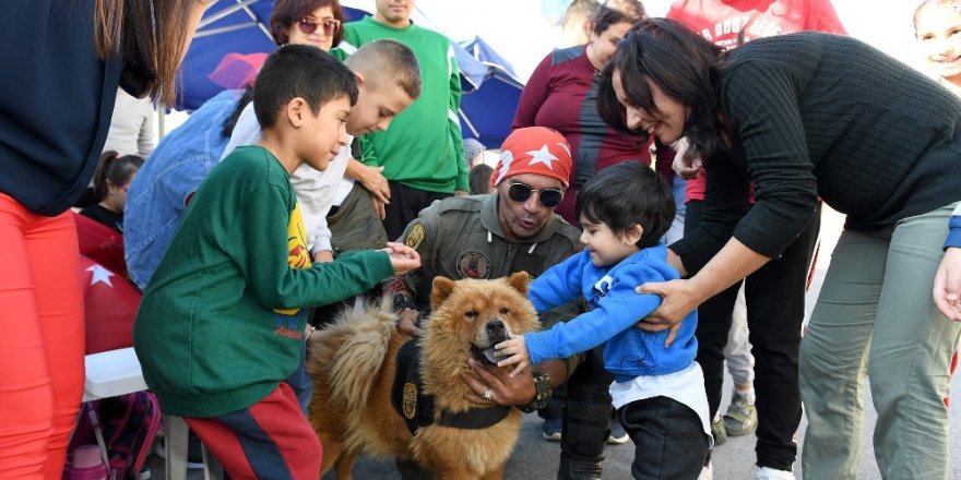 Mersin Büyükşehir’in arama-kurtarma köpekleriyle engelli çocuklara terapi