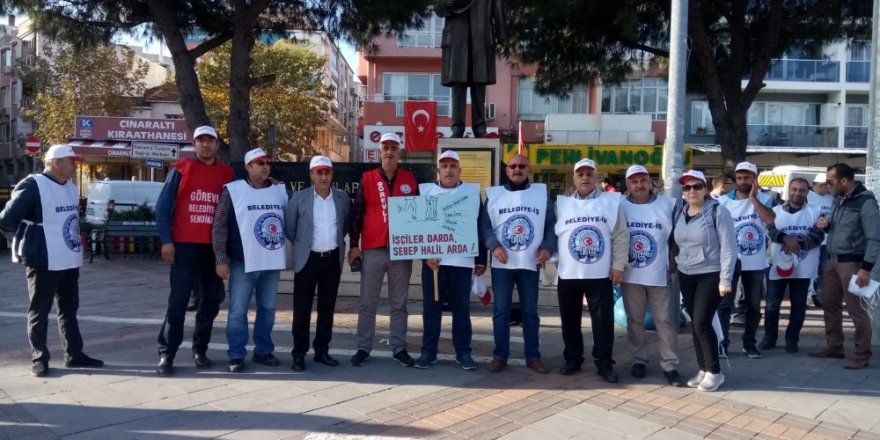 Gaziemir Belediyesinde çalışan işçilerden işten çıkarılmaya tepki