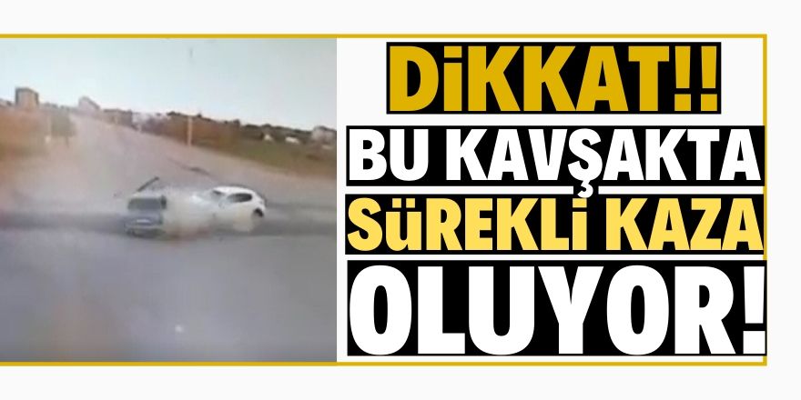 Konya’da iki otomobilin çarpışma anı kamerada