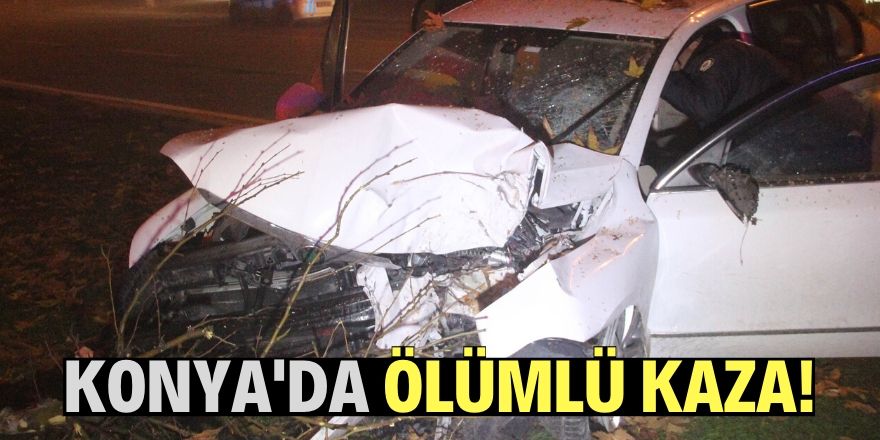 Konya'da ağaca çarpan otomobilin sürücüsü öldü