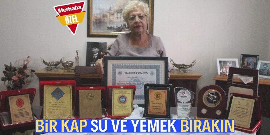 Bir kap su ve yemek bırakın