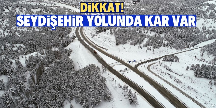 Konya-Antalya yolunda etkili kar yağışı