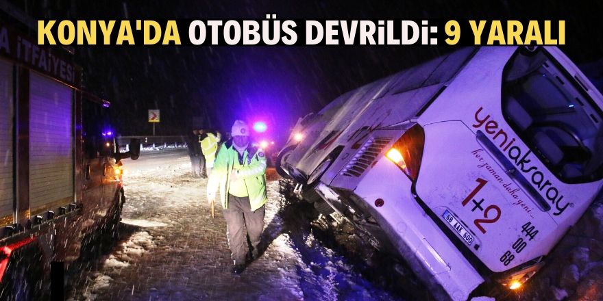 Konya’da yolcu otobüsü devrildi: 9 yaralı