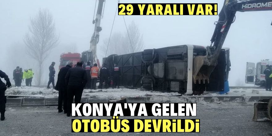 Yolcu otobüsü devrildi: 3'ü ağır 29 yaralı!