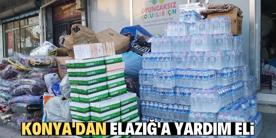 Konya'dan depremzedeler için toplanan yardım malzemeleri gönderildi