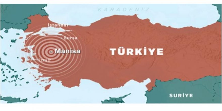 Manisa'da 5,1 büyüklüğünde deprem