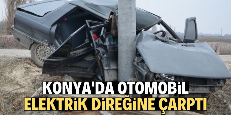 Otomobil elektrik direğine çarptı: 1 yaralı