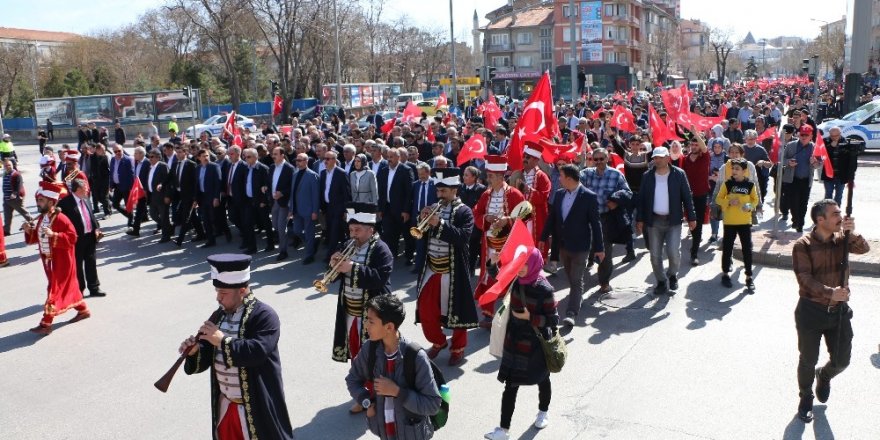 Konya’da şehitler için yürüdüler