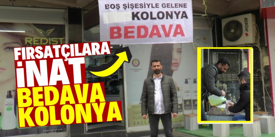 Şişesini getirene bedava kolonya dağıtıyor