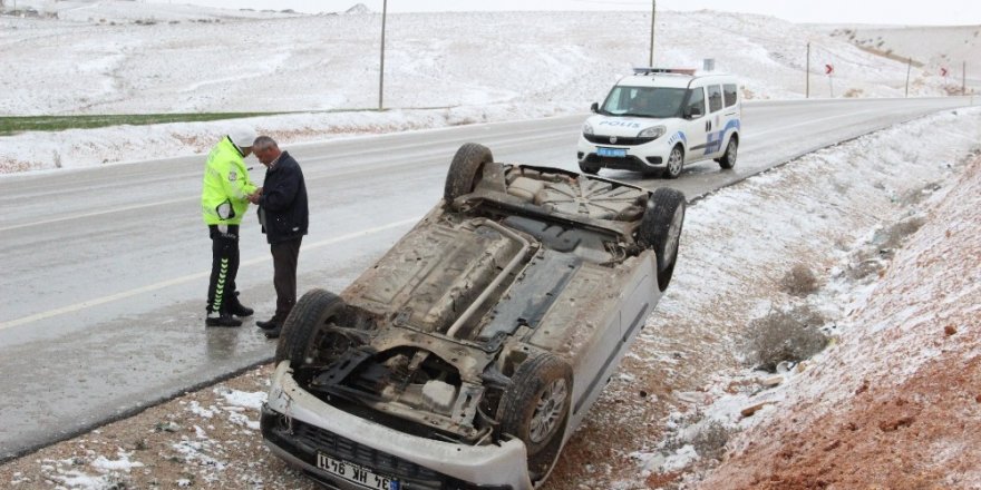 Karaman’da otomobil takla attı: 1 yaralı