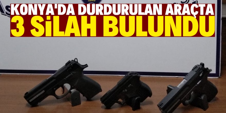 Durdurulan araçta 3 silah ele geçirildi