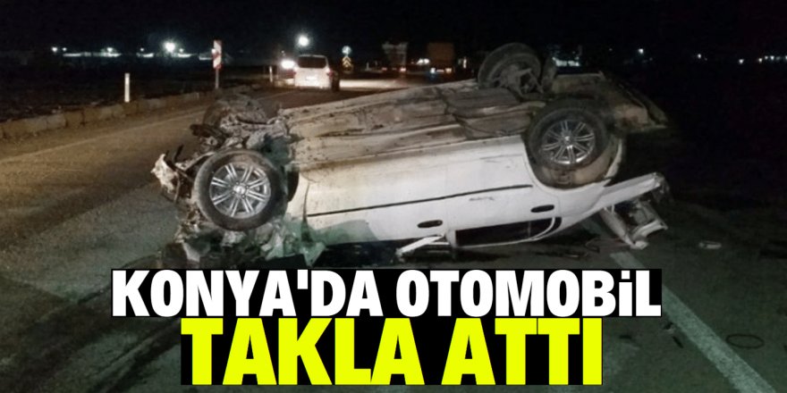 Kamyona çarpan otomobil takla attı: 2 yaralı