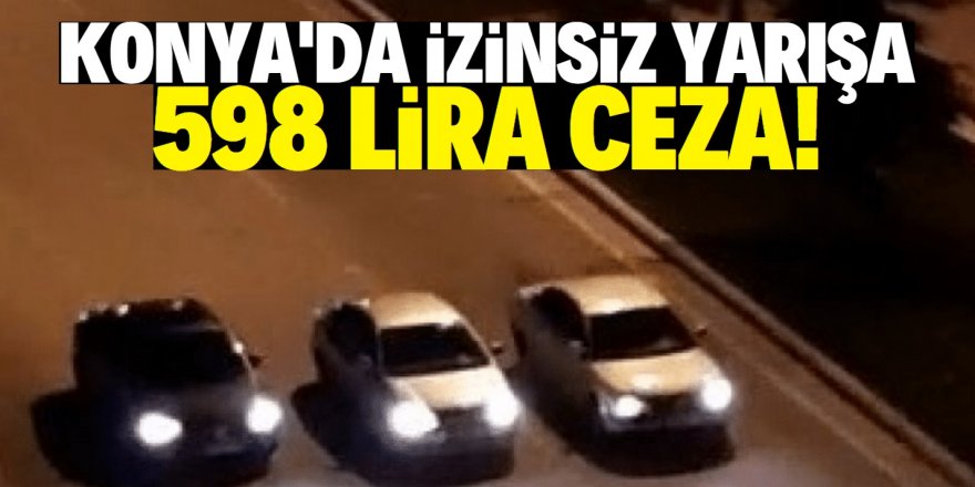 Yarış yapan otomobillere 598 lira ceza