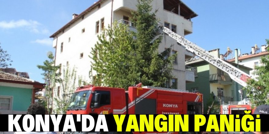 Konya'da aparman dairesinde yangın!