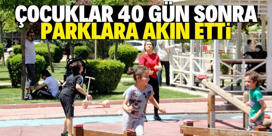 Konya’da parklar çocuklarla doldu