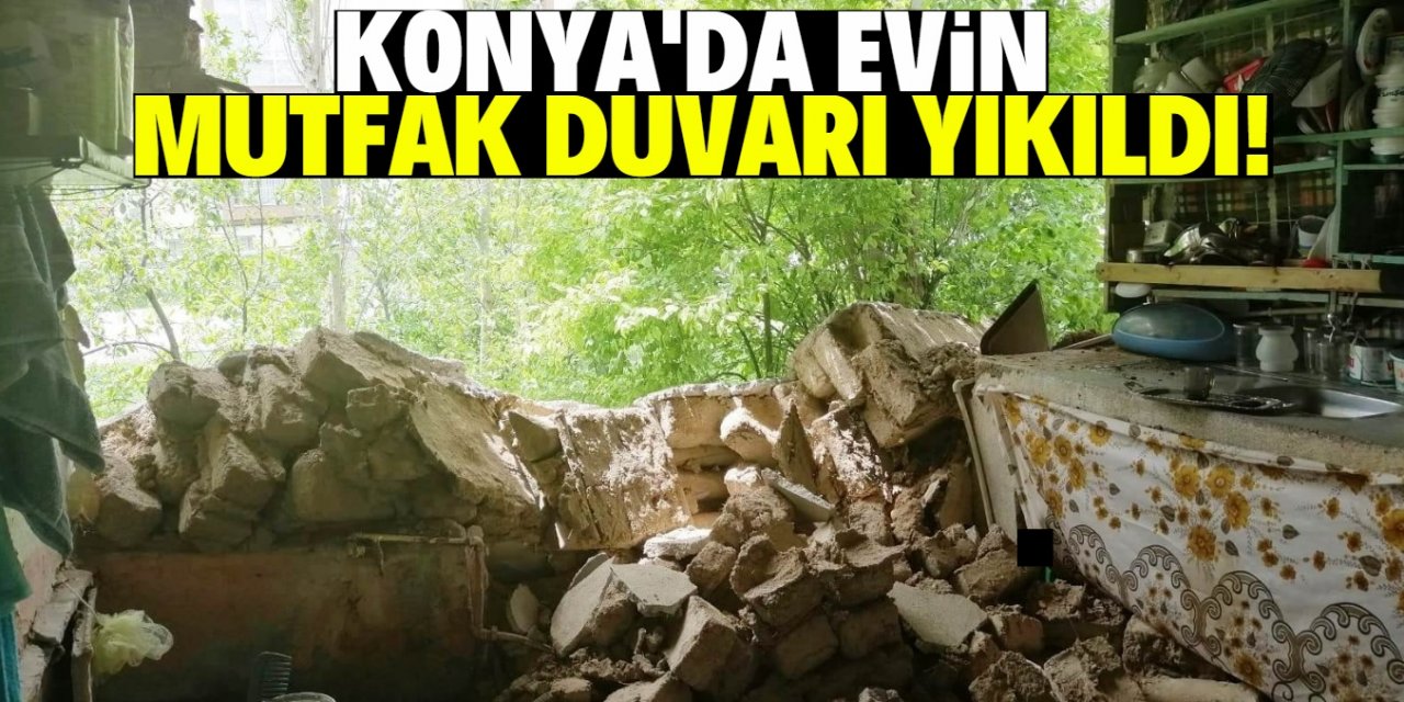 Konya'da yabancı uyruklu ailenin kaldığı evin duvarı yıkıldı!