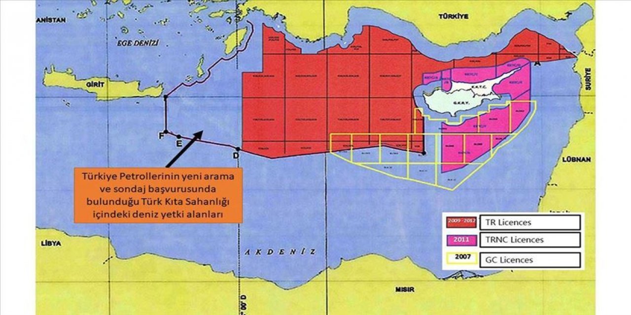 Dışişleri Bakanlığı Doğu Akdeniz'de yeni ruhsat sahalarını paylaştı