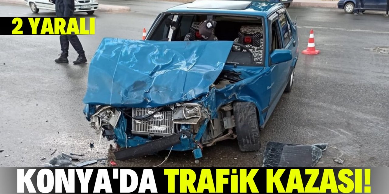 Konya'da kamyonetle otomobil çarpıştı: 2 yaralı