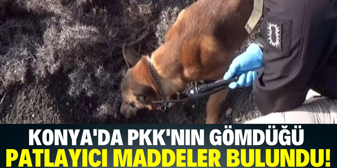Konya'da PKK'nın toprağa gömdüğü patlayıcılar ele geçirildi!